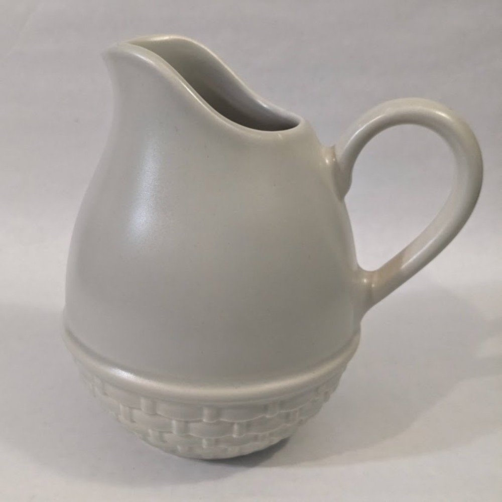 Vintage Pfaltzgraff Basketweave Stoneware Pitcher Off-White Vintage Farmhouse